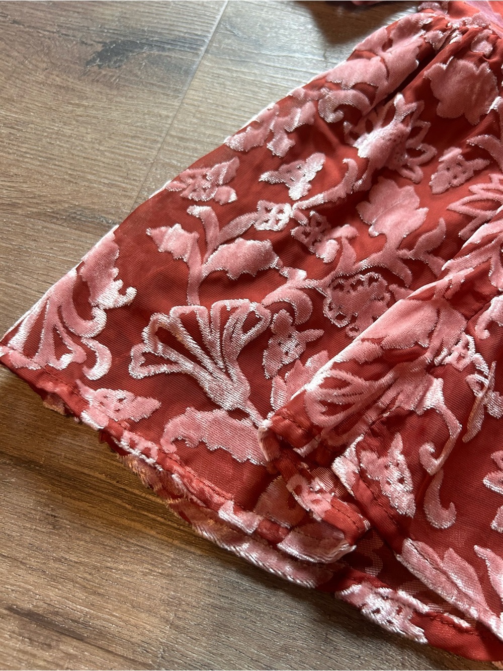 Torrid Babydoll Blouse Womens Size 0 Large Pink Floral Puff Sleeve Smocked Back - Picture 9 of 9